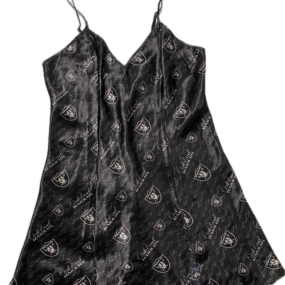 NFL Raiders black Satin Logo Sleep dress size XL